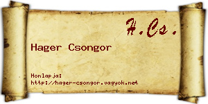 Hager Csongor névjegykártya